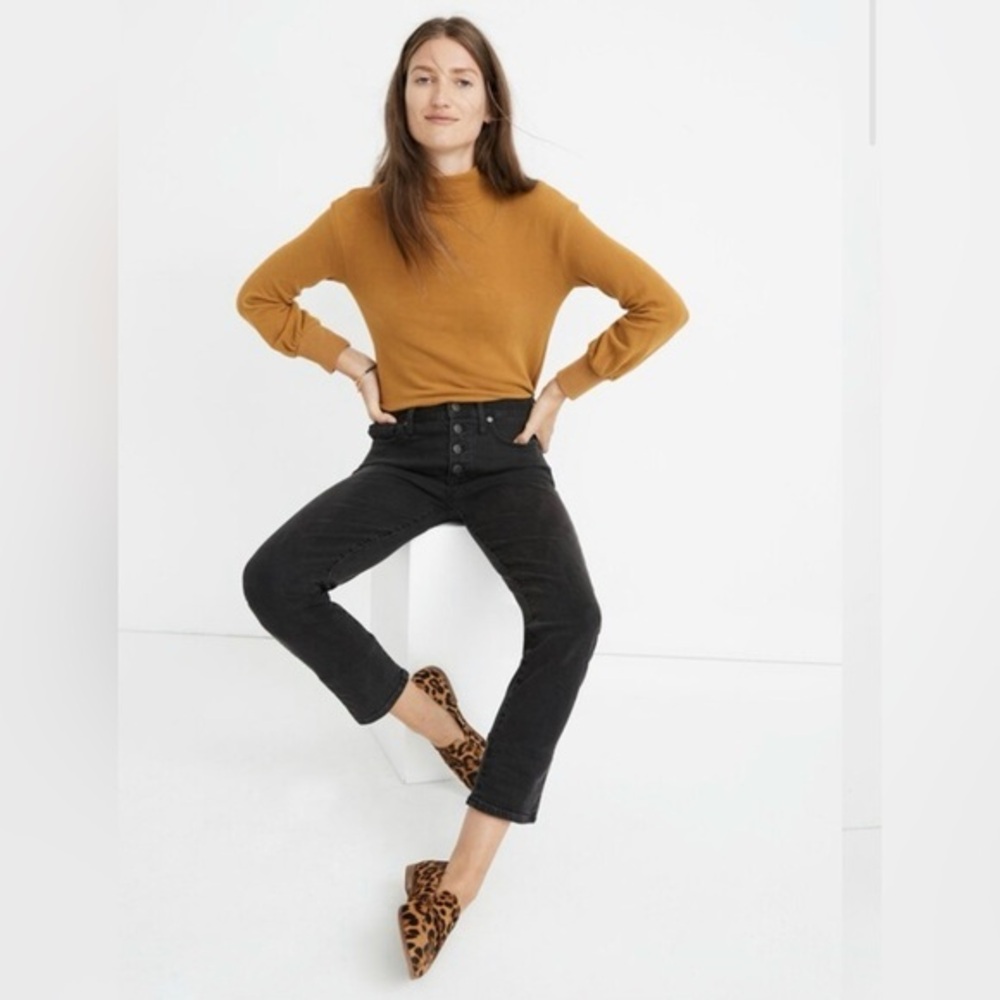 Madewell Petite 35P Stovepipe Jeans in Lunar Wash: Button-Front Edition NWT